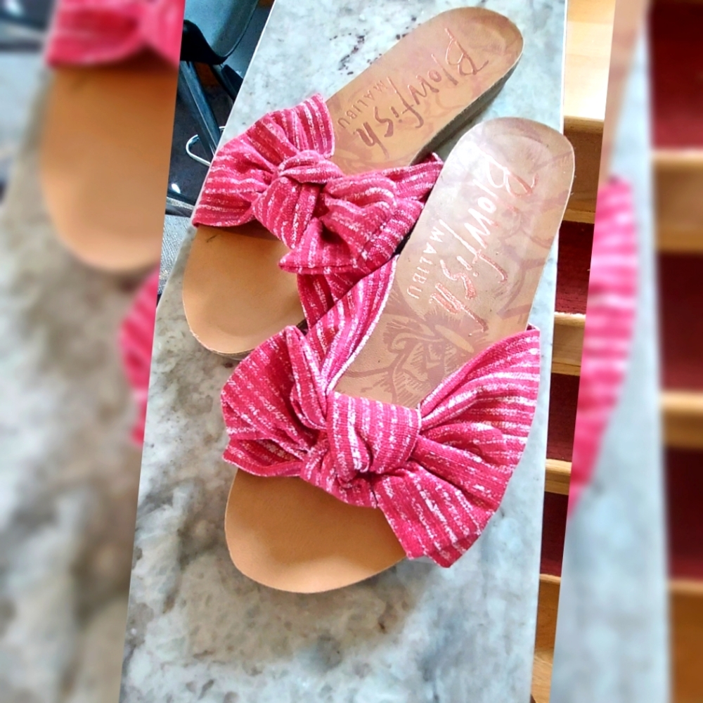 Red beachy slides, size 9 never worn